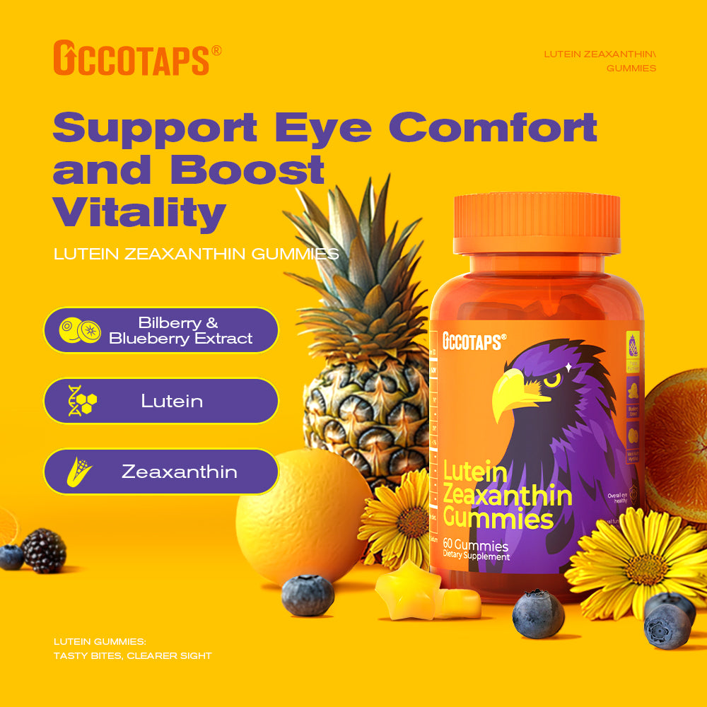 Lutein Gummy Eye Health Vitamins - Sugar-Free Lutein & Zeaxanthin for Clear Vision, Relief of Dry Eyes, and Blue Light Support for Adults & Children