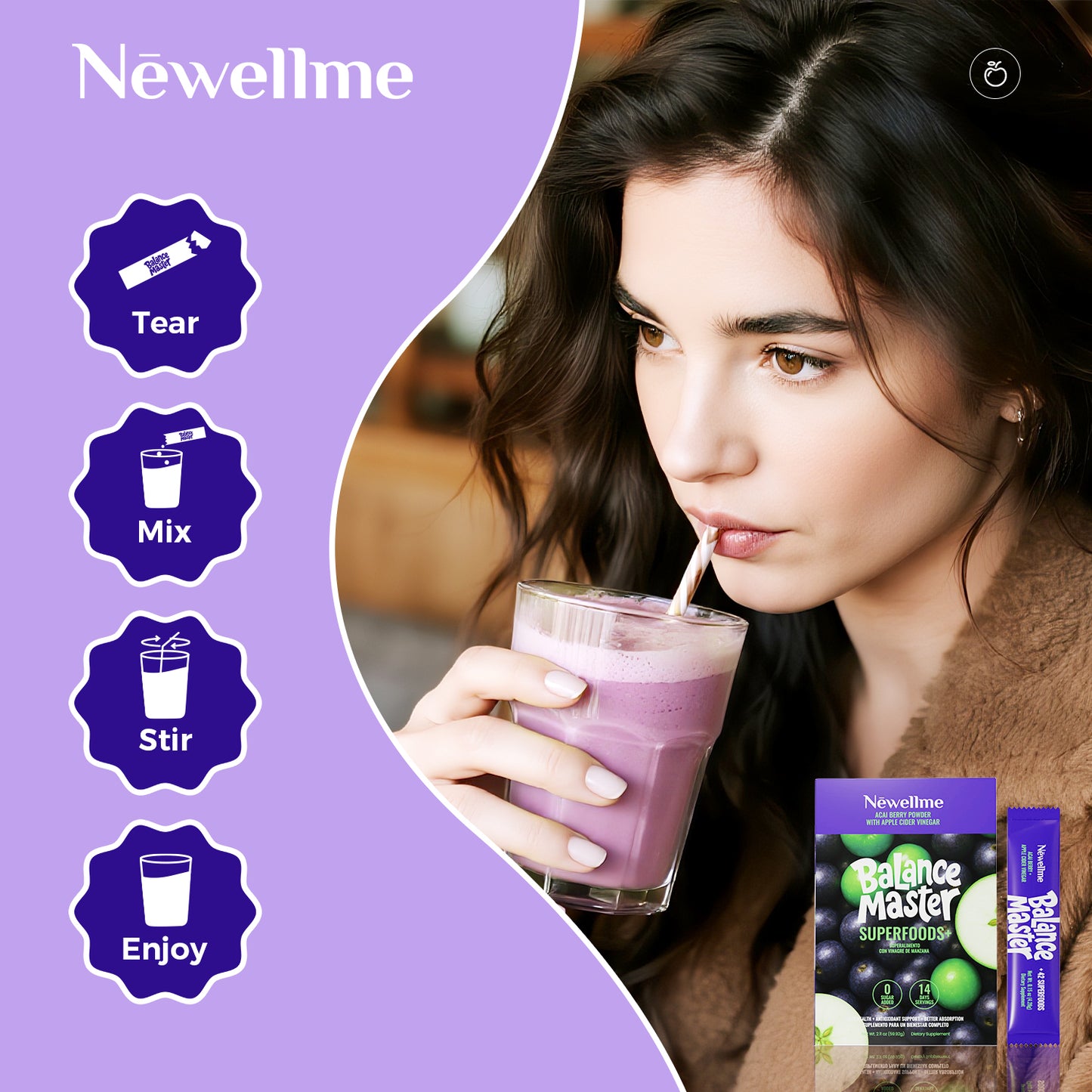 Newellme Apple Cider Vinegar Superfood Powder