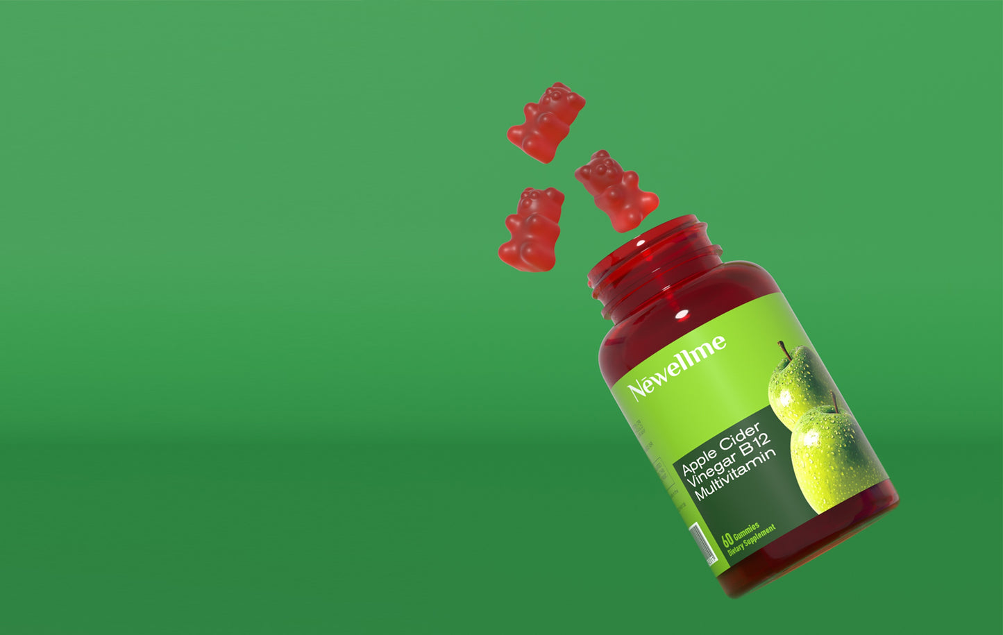 Apple cider Vinegar Gummies 15 days Clean, gluten-free, non-GMO, ACV Natural supplement for optimal diet health