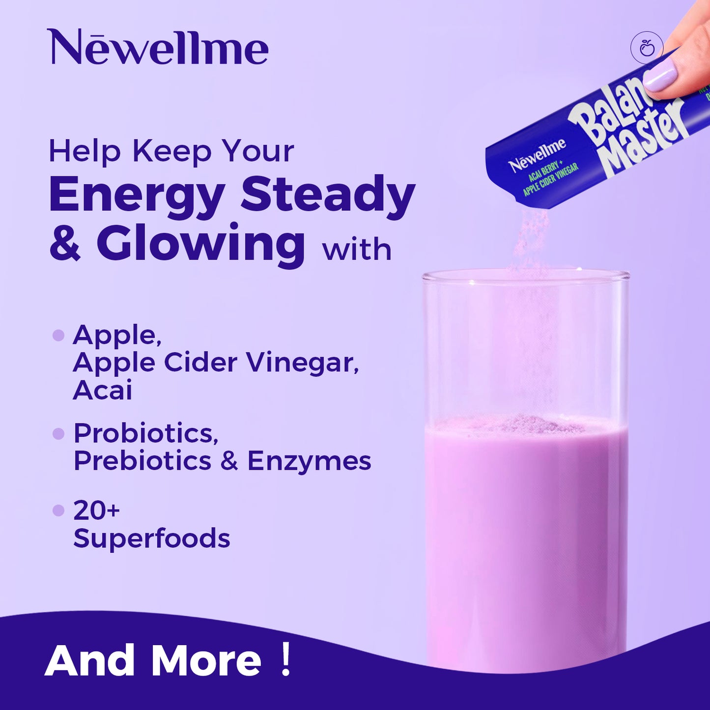 Newellme Apple Cider Vinegar Superfood Powder