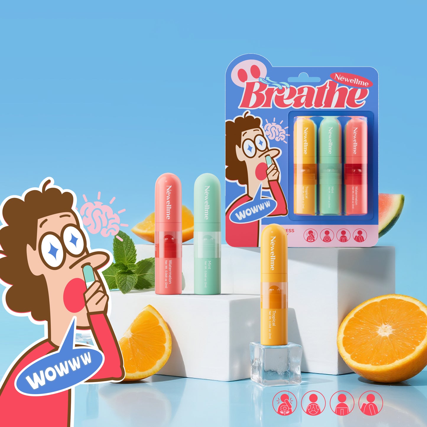 Newellme Nasal Stick: Natural Energy Boost | Refresh Your Mind & Clear Your Airways